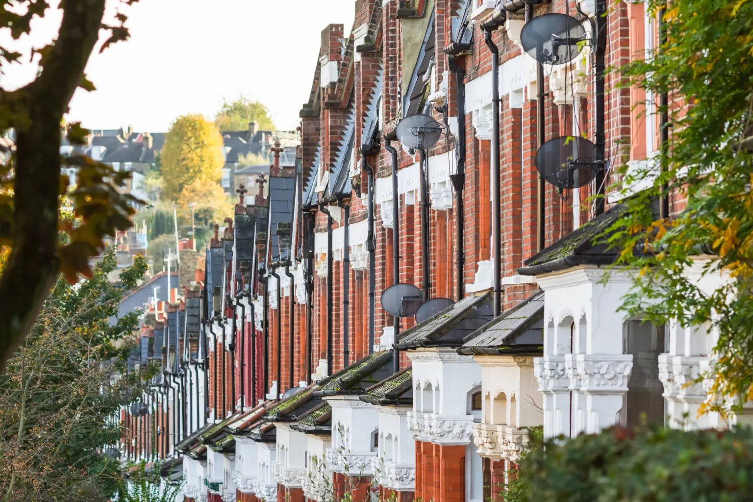 row of houses in the uk