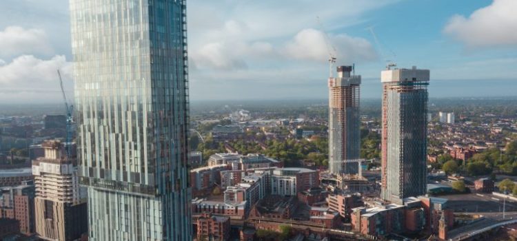 An aerial view of Manchester build-to-rent properties