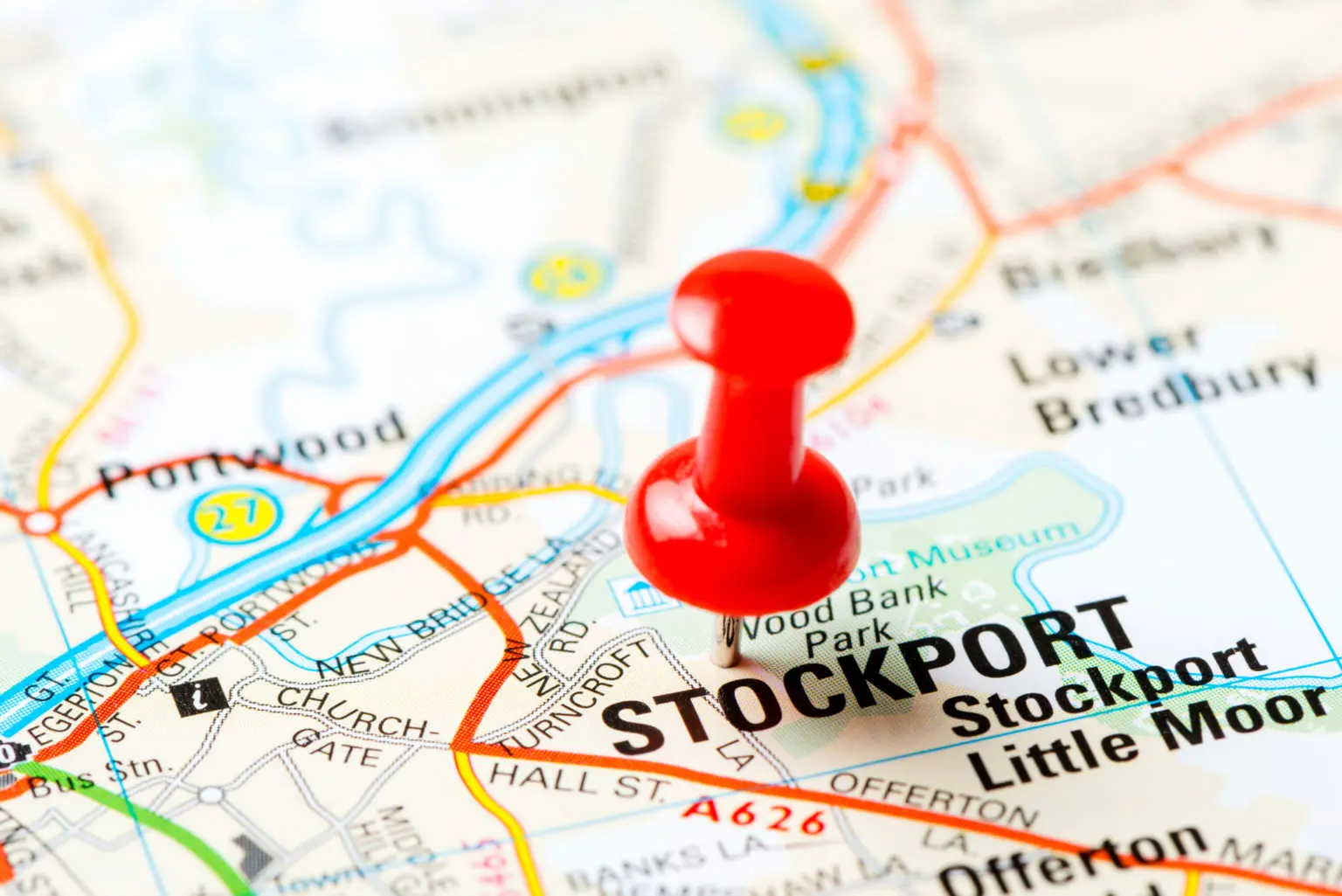 map showing underbanks stockport